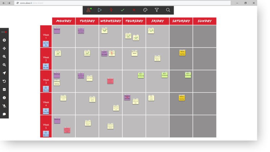 aleas board monthly planner